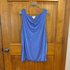 LOFT Periwinkle Blue Draped Cowl-Neck Sleeveless Top